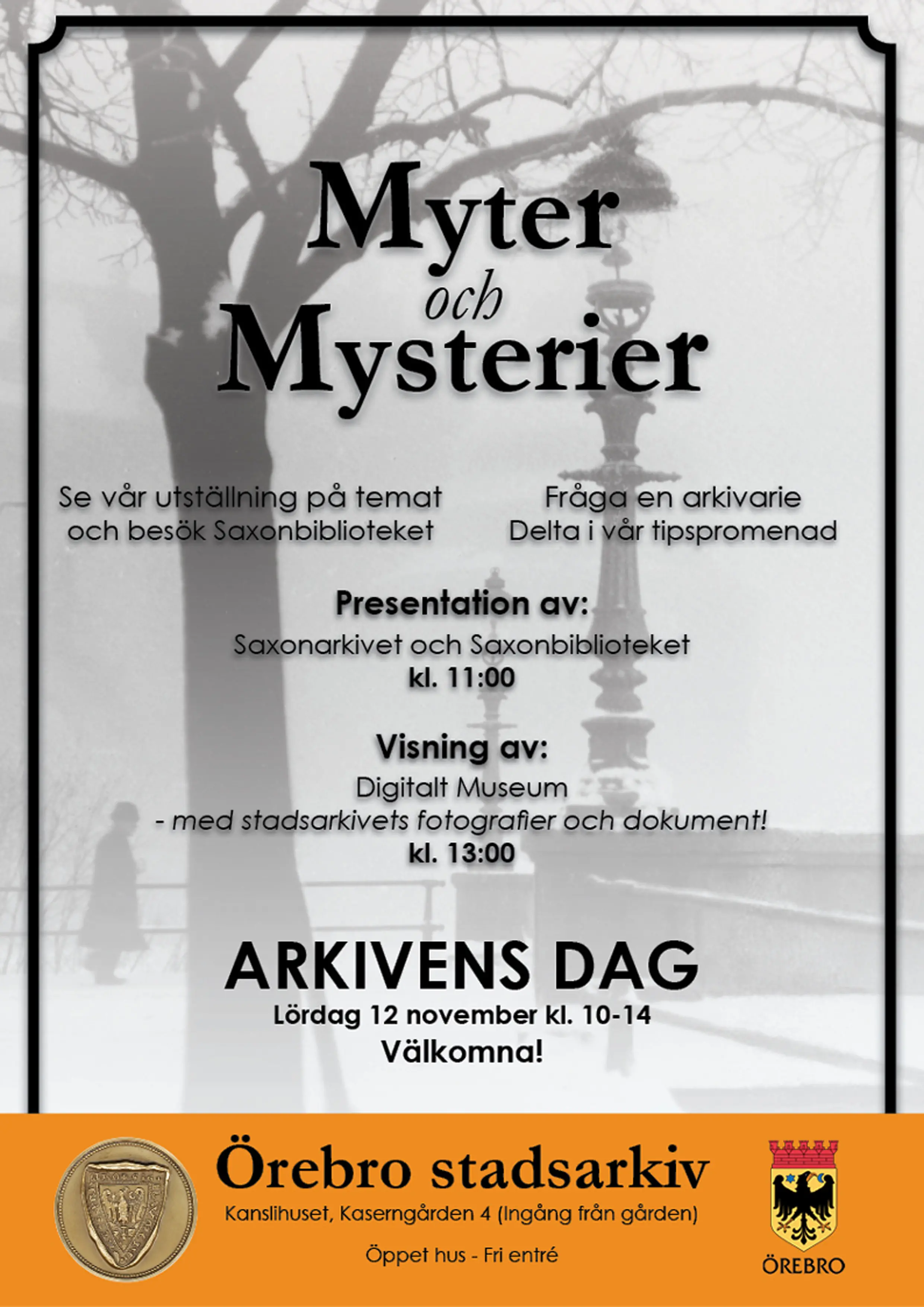 Affisch Arkivens dag 2022 - Örebro stadsarkiv