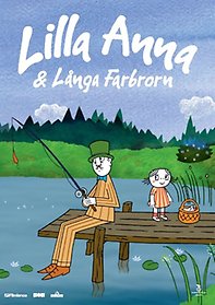 Lilla Anna och Långa farbrorn fiskar vid en brygga